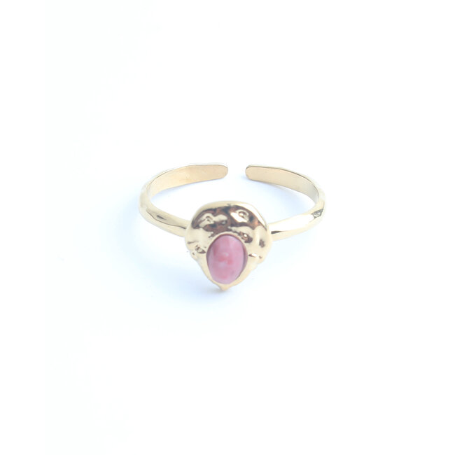 'Liria' Bague Or Rose- Acier inoxydable (Réglable)