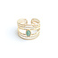 'Hille' Ring Goud Groen- Stainless steel (Verstelbaar)