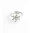 'Shiny flower' Ring Ziler - Stainless steel (verstelbaar)