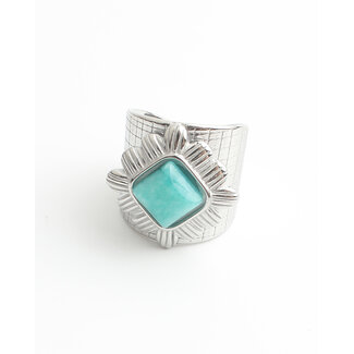 'Kayla' Bague Argent - Acier inoxydable (Réglable)