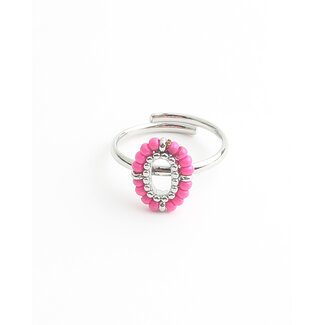 'Amity' Bague Argent Rose - Acier inoxydable (ajustable)