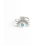 'Moonlight' Bague Argent Bleu clair - Acier inoxydable (ajustable)