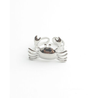 'Crabby' Anillo Plata - Acero inoxidable (ajustable)