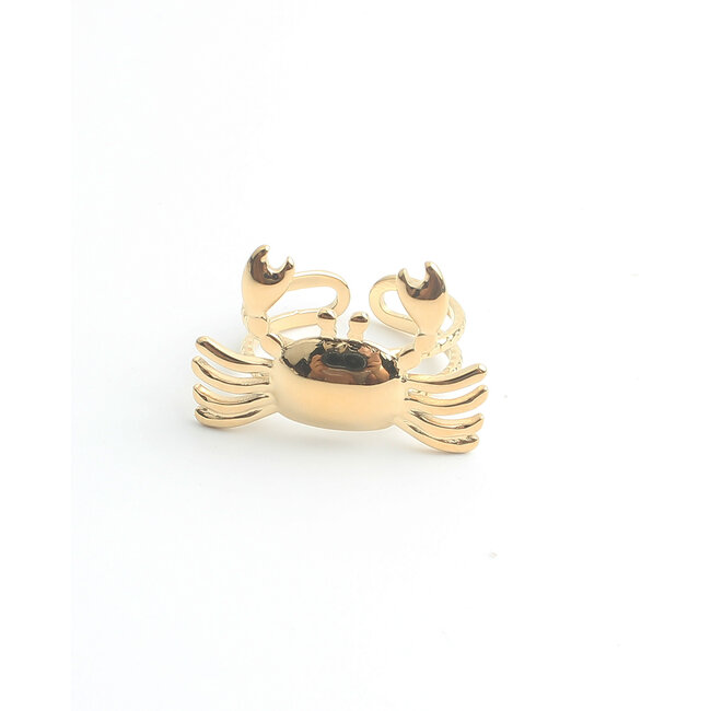 'Crabby' Anillo Oro - Acero inoxidable (ajustable)