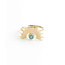 'Moonlight' Bague Oro Bleu clair - Acier inoxydable (ajustable)