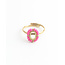 'Amity' Ring Gold Pink - Stainless steel (adjustable)