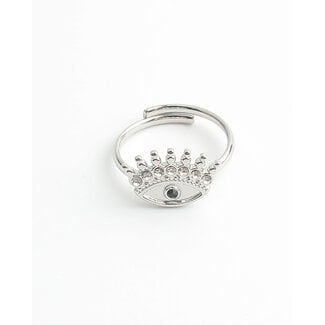 'Eye' Bague Argent - Acier inoxydable (ajustable)