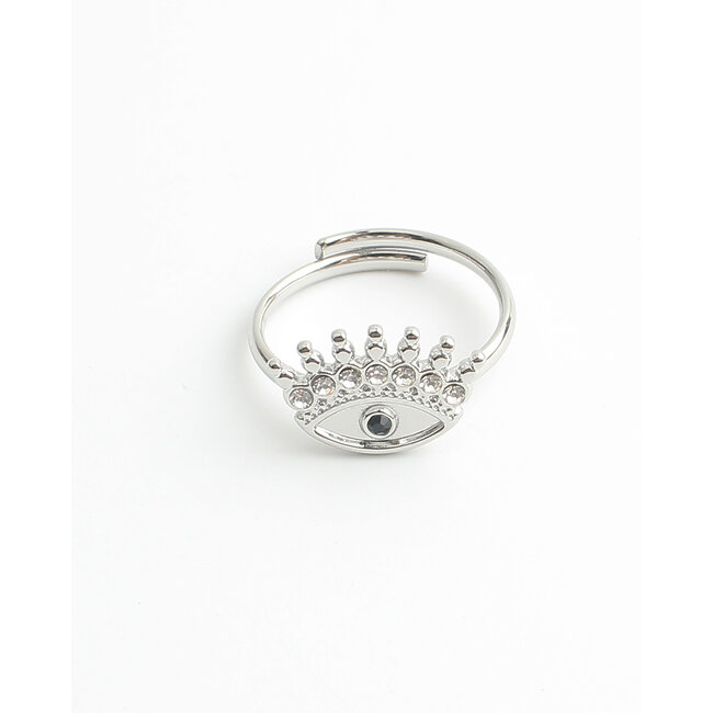 'Eye' Anillo Plata - Acero inoxidable (ajustable)