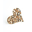 'Wavy heart' Anillo Oro- Acero inoxidable (ajustable)