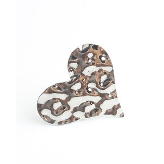 'Wavy heart' Anello Argento - Acciaio inossidabile (regolabile)