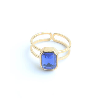 'Rinne' Anillo Oro Azul - Acero inoxidable (Ajustable)