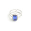 'Rinne' Bague Argent Bleu - Acier inoxydable (Réglable)