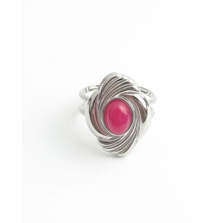 'Ismay' Anello Argento Rosa - Acciaio inossidabile (regolabile)