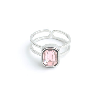 'Rinne' Anillo Plata Lila - Acero inoxidable (Ajustable)