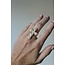 'Cross' Ring Silver - Stainless steel (Adjustable)