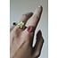 'Amity' Ring goud Pink - Stainless steel (verstelbaar)