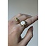 'Shell flower' Anillo Oro Blanco - Acero inoxidable (ajustable)