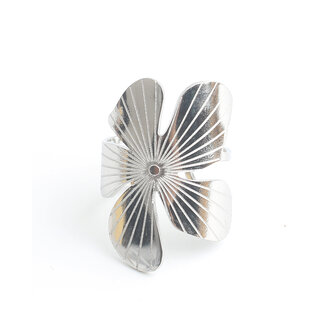 'Wild flower' Anillo Plata - Acero inoxidable (ajustable)