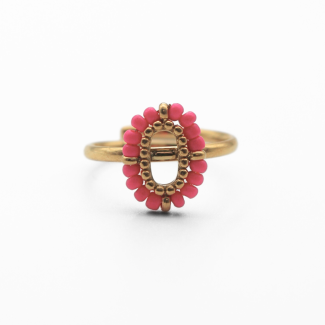 'Amity' Ring Gold Pink - Stainless steel (adjustable)