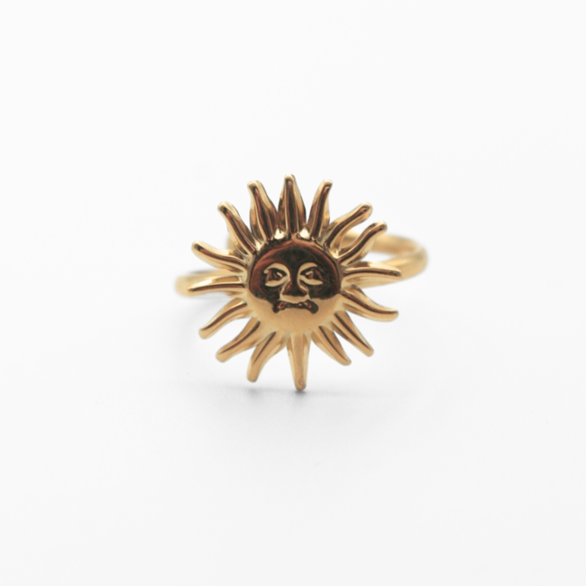 'Lina' Ring Goud - Stainless steel (verstelbaar)