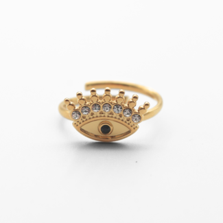 'Eye' Anillo Oro - Acero inoxidable (ajustable)