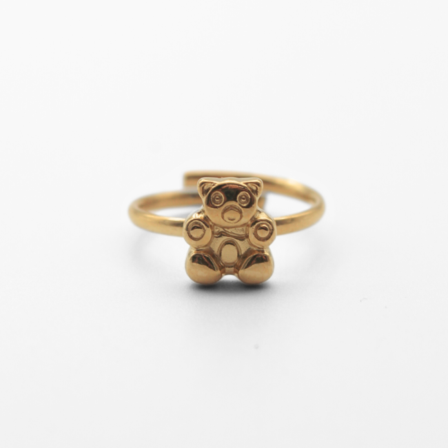 'Teddy'  Ring Gold- Stainless steel (adjustable)