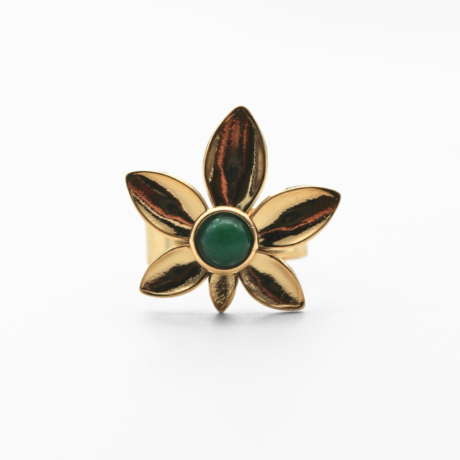 'Milana' Anello Oro verde - Acciaio inossidabile