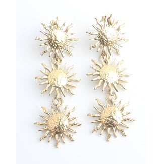 'Sunflower madness' Earrings Gold- Stainless steel