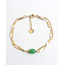 'Noralie' Armband Goud Groen- Stainless steel