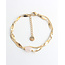 'Noralie' Bracelet Gold Pink - Stainless steel