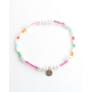 'Carmen' Bracelet Perle Multicolore - Acier inoxydable