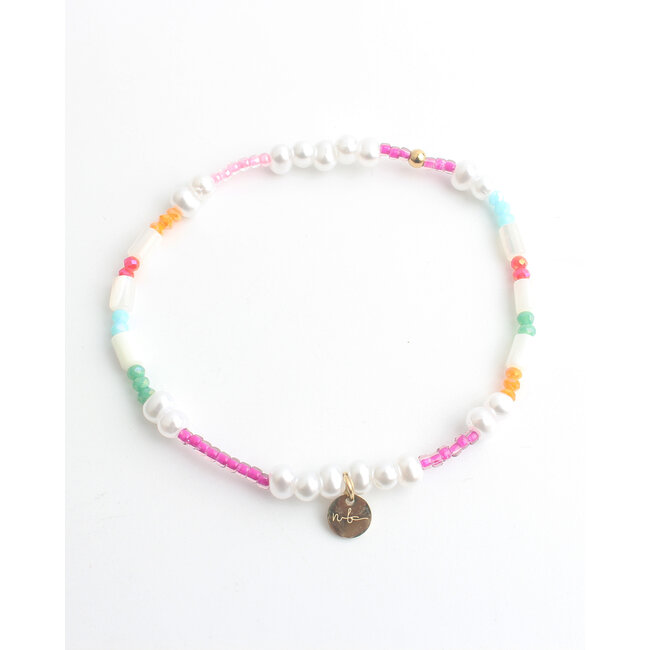 'Carmen' Bracelet Pearl Multicolor - Stainless steel