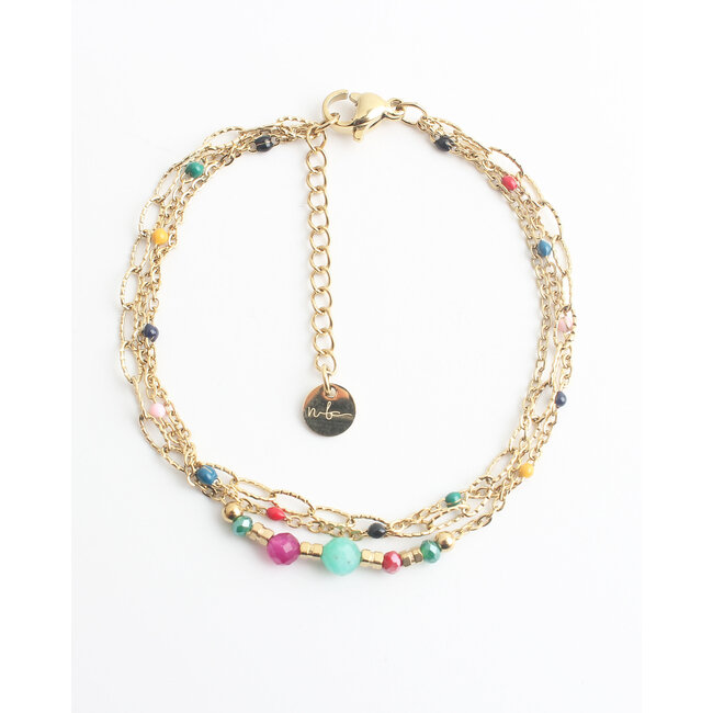 'Maribel' Bracelet Or Multicolore - Acier inoxydable