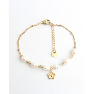 'Florelle' Bracciale Oro Perla - Acciaio inossidabile