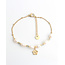 'Florelle' Bracelet Gold Pearl - Stainless steel