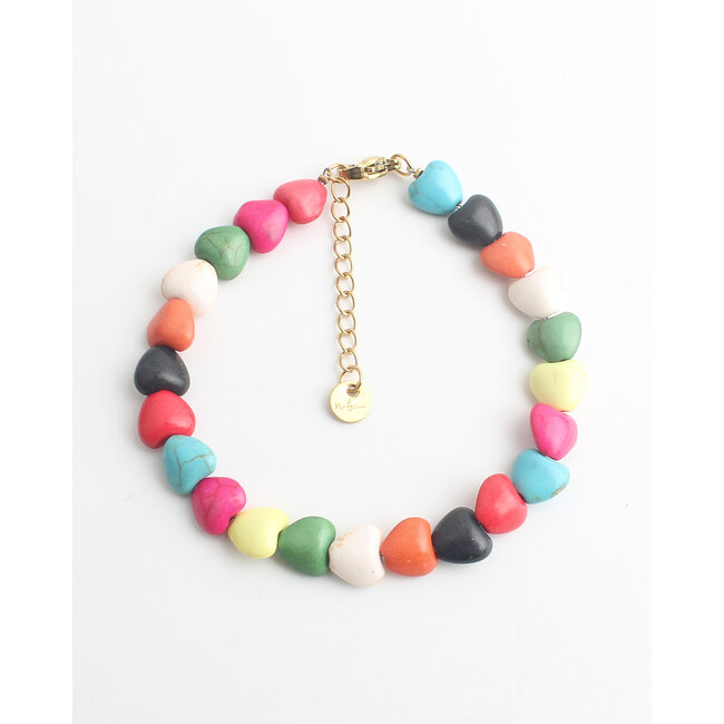 'Heartbeat' Braccialetto Multicolore - Acciaio inossidabile