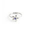 'Poppy' Ring Silver Blue - Stainless steel (adjustable)