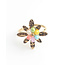 'Colorfull flower' Anello Oro - Acciaio inossidabile (regolabile)