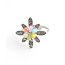 'Colorfull flower' Anello Argento - Acciaio inossidabile (regolabile)