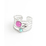 'Maraya' Bague Argent - Acier inoxydable (ajustable)