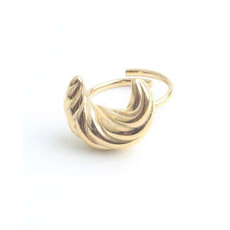 'Croissant' Ring Gold - Stainless steel (adjustable)