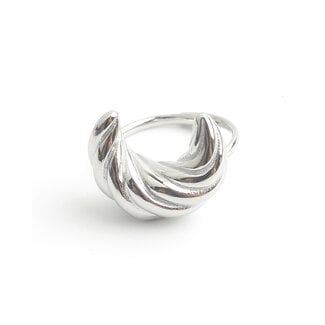 'Croissant' Ring Silver - Stainless steel (adjustable)