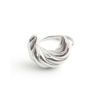 'Croissant' Ring Zilver - Stainless steel (verstelbaar)