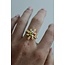 'Colorfull flower' Anillo Plata  - Acero inoxidable (ajustable)