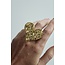 'Wavy heart' Anillo Oro- Acero inoxidable (ajustable)