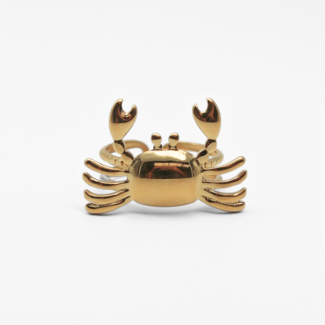 'Crabby' Ring Gold- Stainless steel (adjustable)