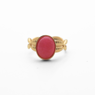 Bague 'Pink Summer' OR - Acier inoxydable