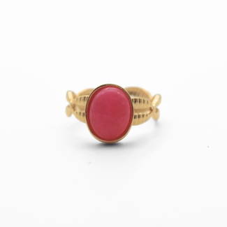 'Pink Summer' ring GOLD - Stainless steel