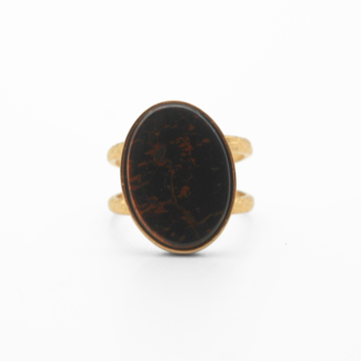 "Layla" Bague Marron Or - Acier Inoxydable