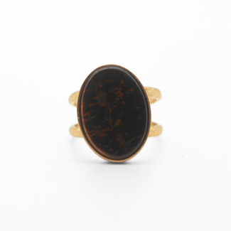 "Layla" Ring Brown Gold - Stainless Steel